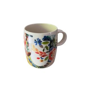 New Anthropologie Starla Halfmann Initial Monogram U Coffee Mug Petal Palette